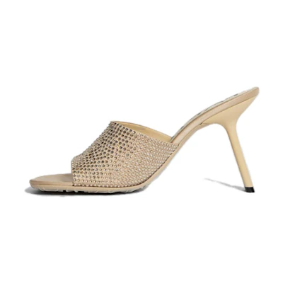 (W) LOEWE Leather Open Toe Slide 'Beige'