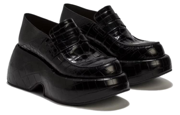 (W) LOEWE Leather Platform Sneakers 'Black' 圖 3