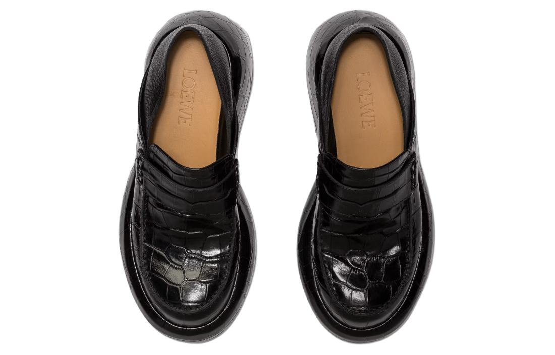 (W) LOEWE Leather Platform Sneakers 'Black' 圖 4