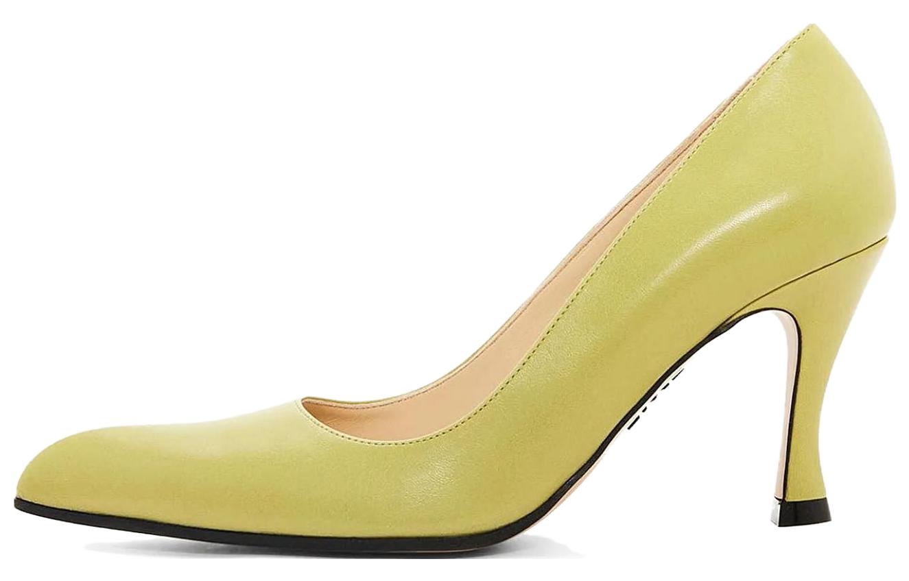 (Women) LOEWE Leather Pointed Toe Comfortable Stiletto High Heels 'Green' L815S01X66