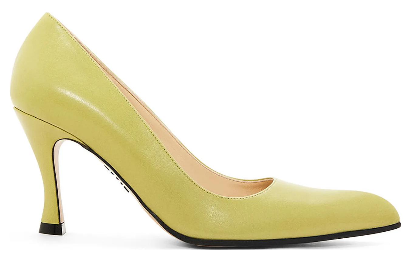 Order (W) LOEWE Tumit Tinggi Runcing & Selasa Kulit 'Hijau' L815S01X66