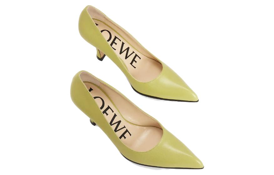 Lookbook (W) LOEWE Tumit Tinggi Runcing & Selasa Kulit 'Hijau' L815S01X66