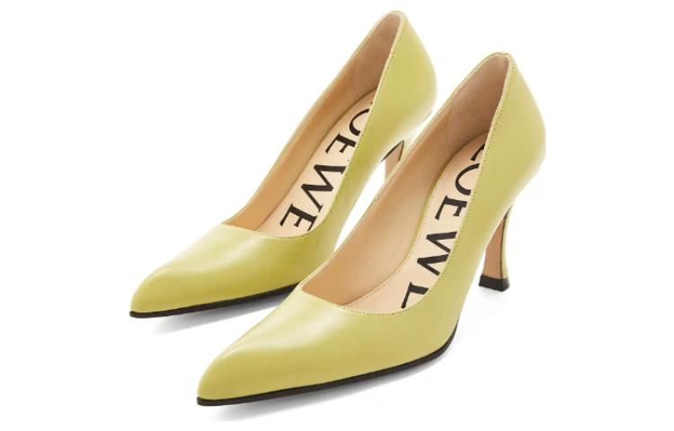 Shop (W) LOEWE Tumit Tinggi Runcing & Selasa Kulit 'Hijau' L815S01X66