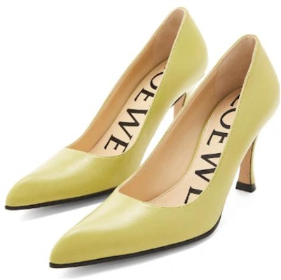 (W) LOEWE Tacones Altos de Cuero Puntudos y Cómodos 'Verde'. L815S01X66 Shop (W) LOEWE Tacones Altos de Cuero Puntudos y Cómodos 'Verde'. L815S01X66