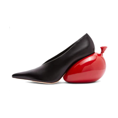 (W) LOEWE Leather Pointed Toe High Heels 'Black Red'