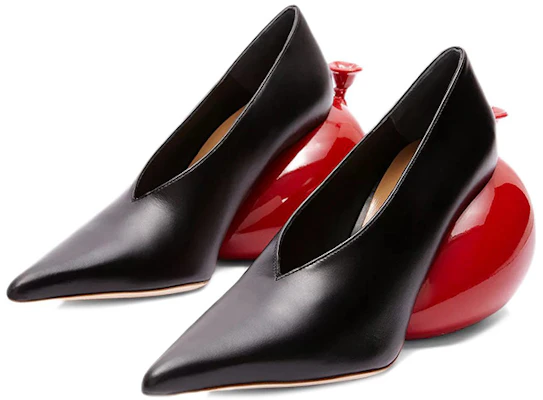 (Women) LOEWE Leather Pointed Toe High Heels 'Black Red' L814S01X46-1107 Lookbook (Women) LOEWE Leather Pointed Toe High Heels 'Black Red' L814S01X46-1107
