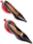 Shop (W) LOEWE Kasut Tumit Tinggi Kulit Hujung Runcing 'Hitam Merah' L814S01X46-1107