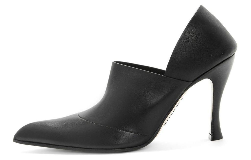 (Women) LOEWE Leather Pointed Toe Slip-On Stiletto 'Black' LLSOS01X01-1100