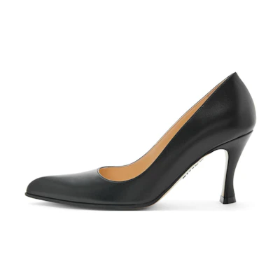 (W) LOEWE Leather Pointed Toe Slip-On Stiletto 'Black'
