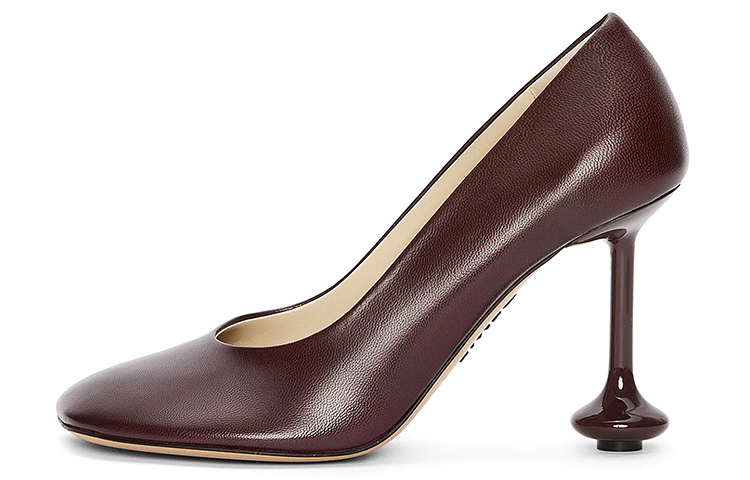 (Women) LOEWE Leather Pointed Toe Slip-On Stiletto 'Burgundy' L814S01X64-7110