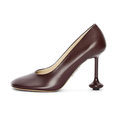 (W) LOEWE Leather Pointed Toe Slip-On Stiletto 'Burgundy'