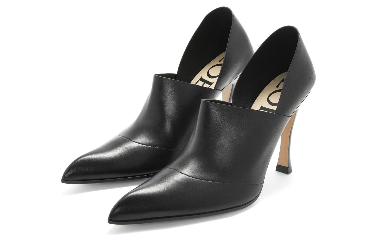 Lookbook (Women) LOEWE Leather Pointed Toe Slip-On Stiletto 'Black' LLSOS01X01-1100
