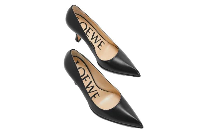 (W) LOEWE Leather Pointed Toe Slip-On Stiletto 'Black' 圖 3