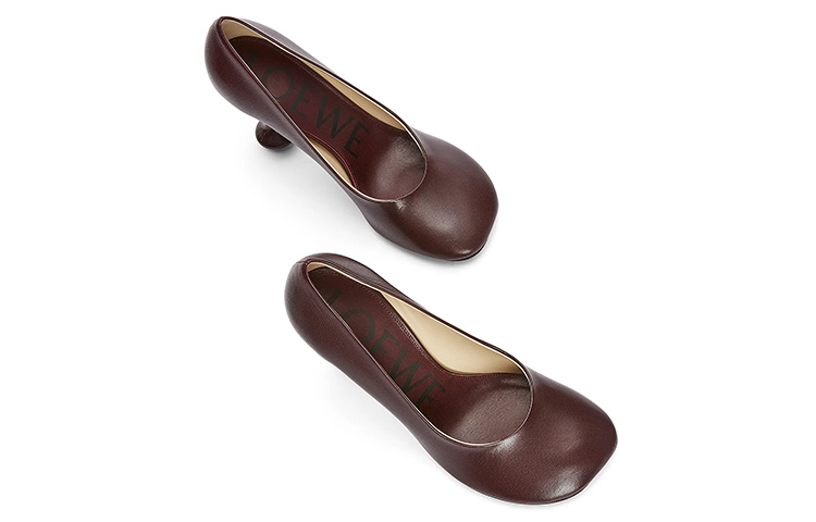 (W) LOEWE Leather Pointed Toe Slip-On Stiletto 'Burgundy' 圖 3