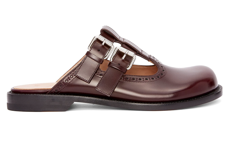 (W) LOEWE Leather Round-Toe Buckle Slipper 'Coffee' 圖 2