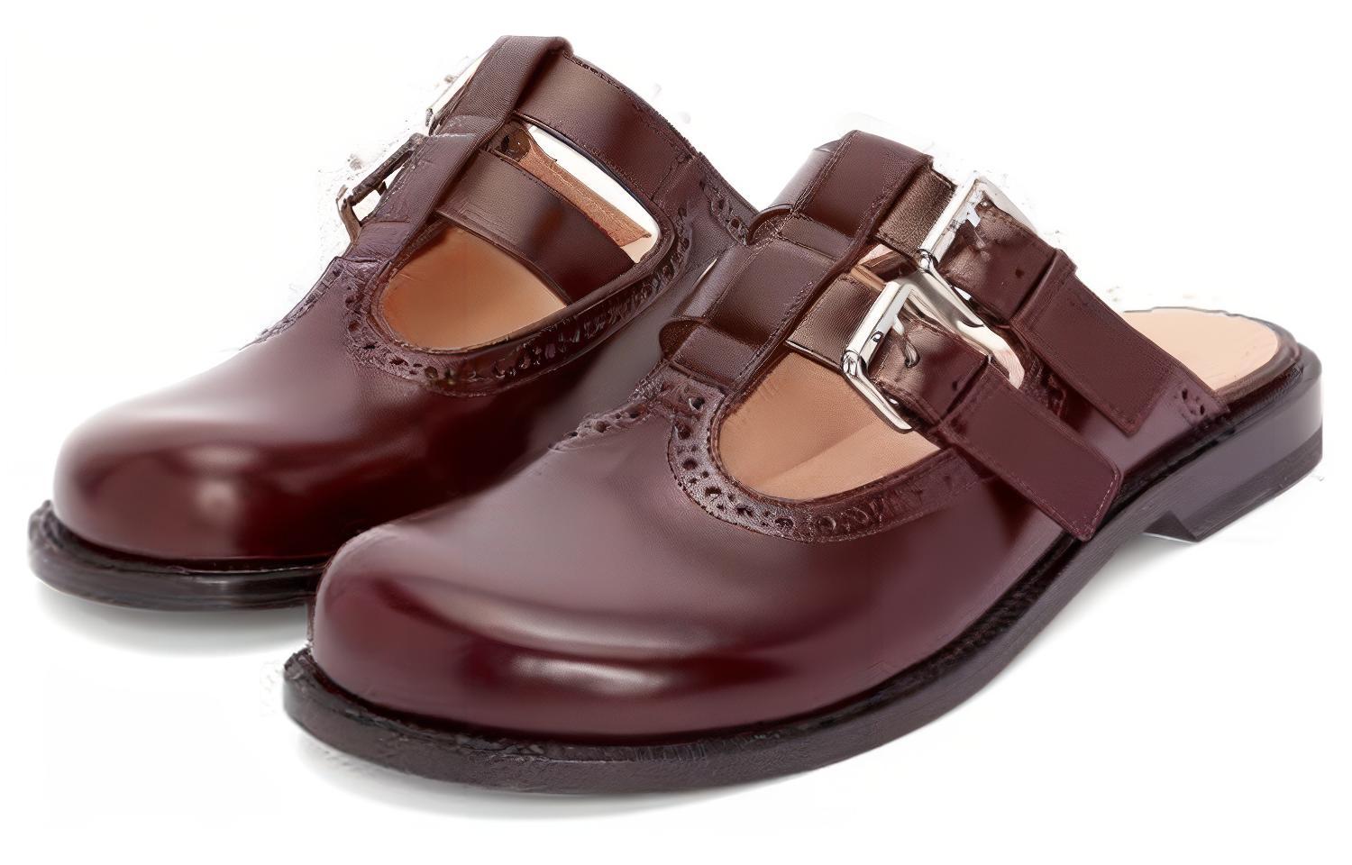 (W) LOEWE Leather Round-Toe Buckle Slipper 'Coffee' 圖 3