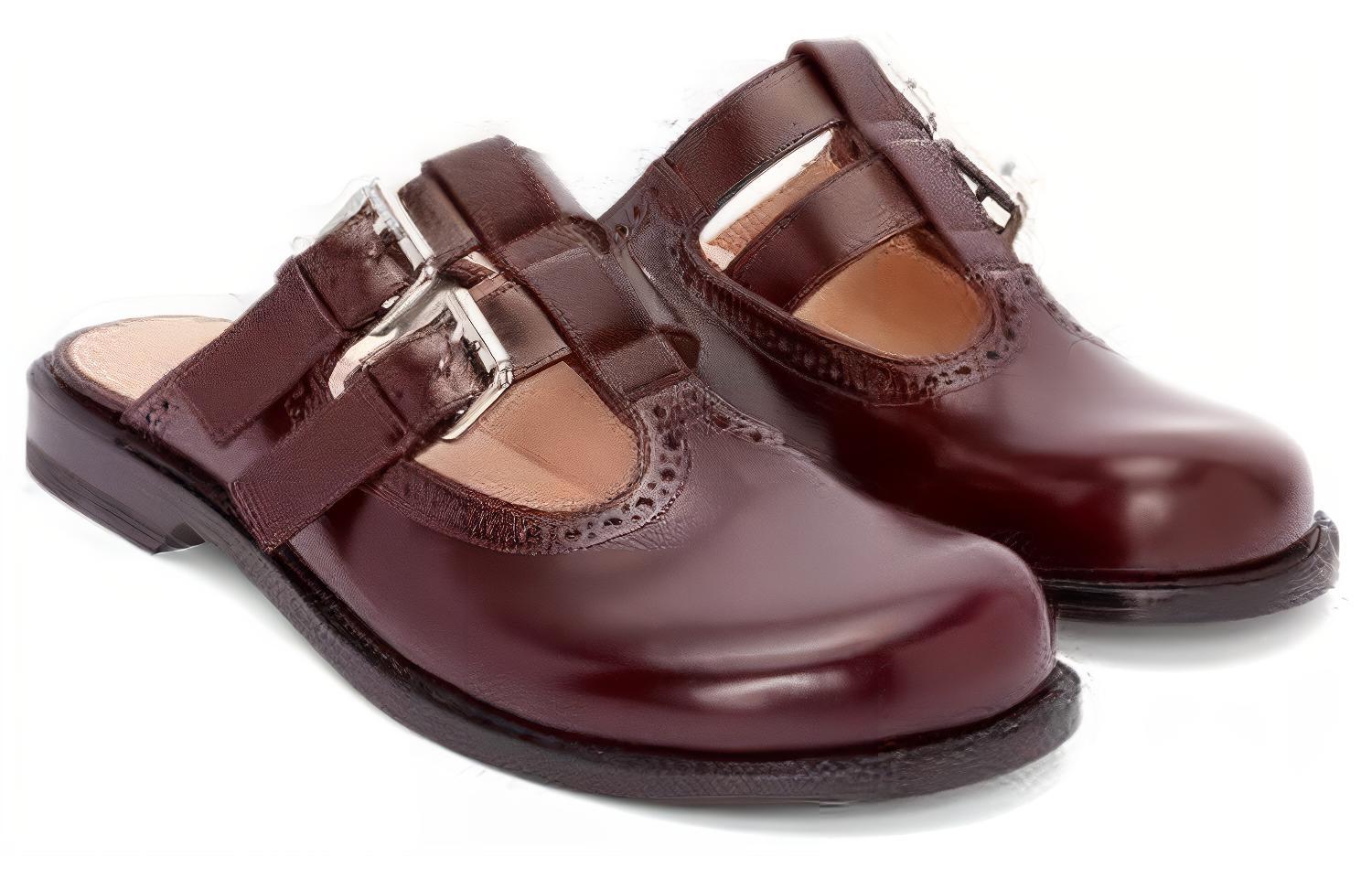 (W) LOEWE Leather Round-Toe Buckle Slipper 'Coffee' 圖 4