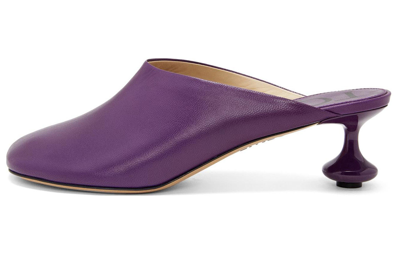(Women) LOEWE Leather Round-Toe Slip-On Mules 'Purple' L814379X28-8461