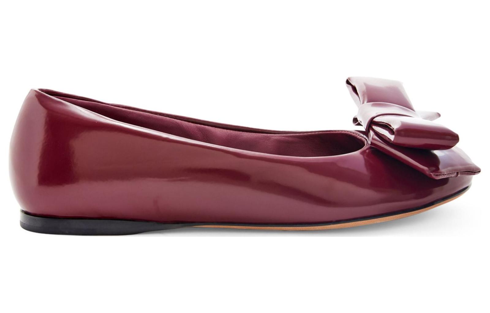 (W) LOEWE Leather Round Toe Bow 'Red Brown' 圖 2