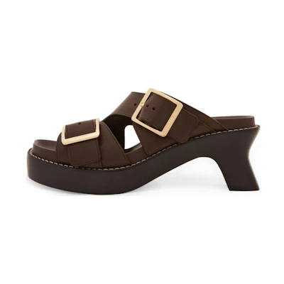 (W) LOEWE Leather Slide 'Deep Brown'