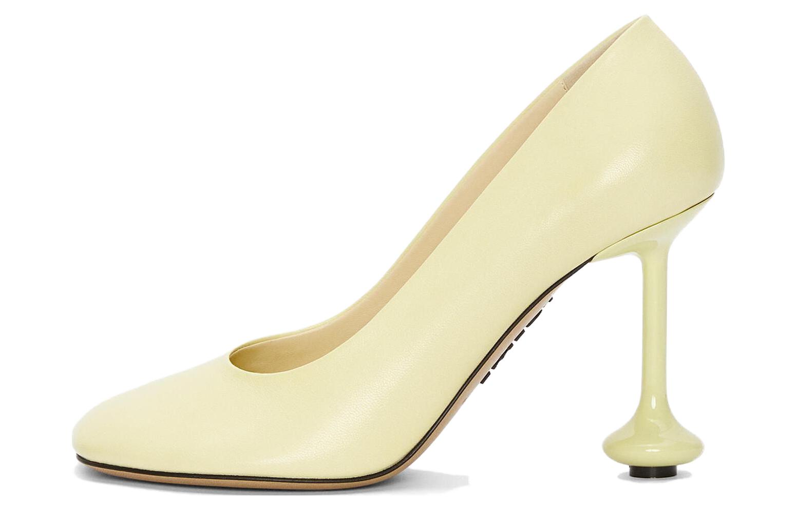 (Women) LOEWE Leather Slip-On Pumps 'Pale Yellow' L814S01X64-8803