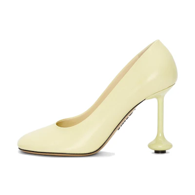 (W) LOEWE Leather Slip-On Pumps 'Pale Yellow'