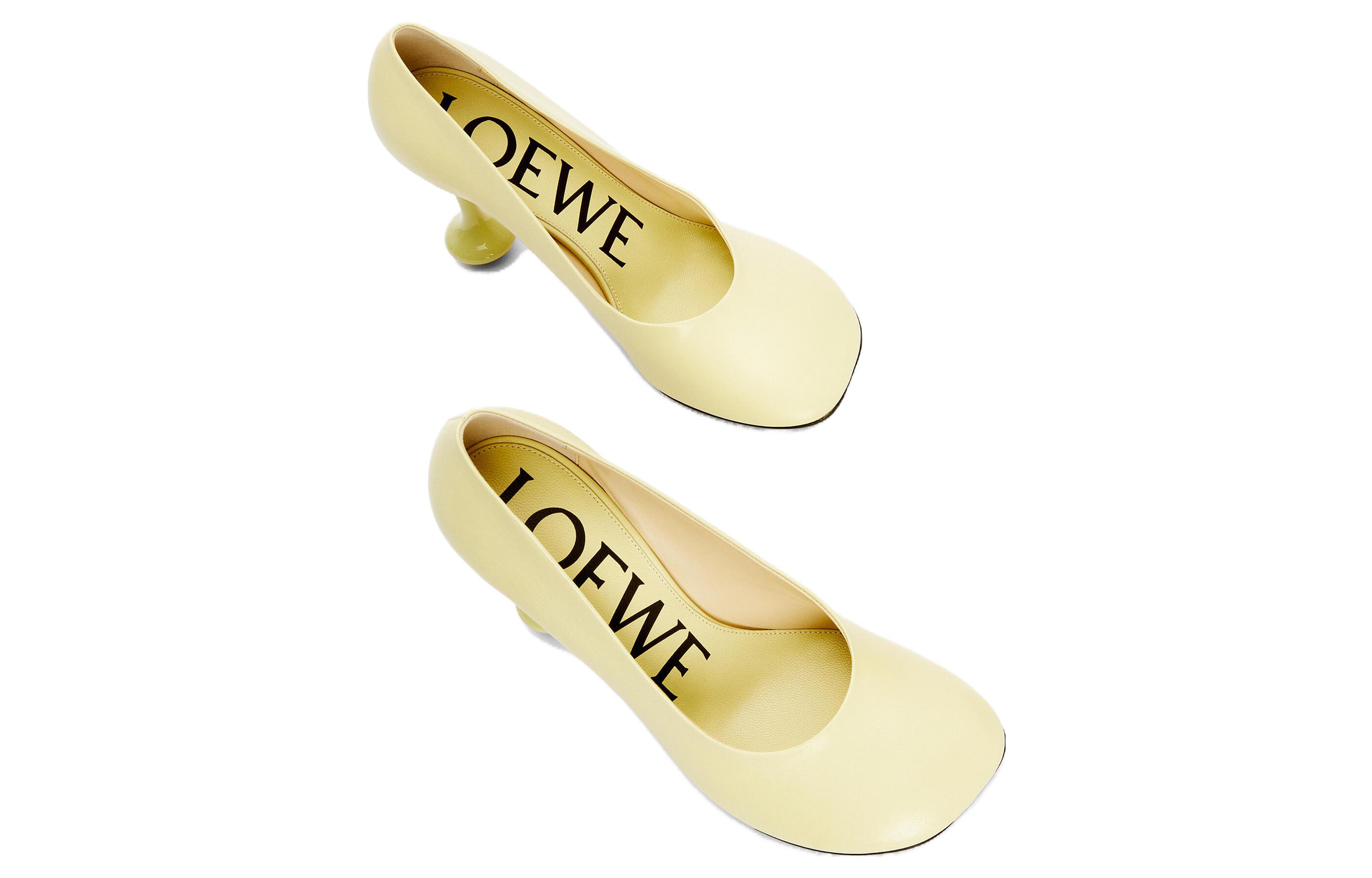Shop (W) LOEWE Zapatos de Cuero Sin Cordones 'Amarillo Pálido' L814S01X64-8803