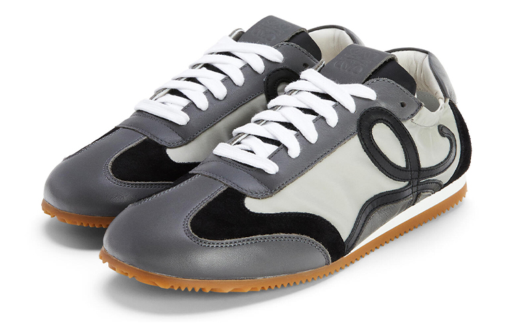 (W) LOEWE Leather Sneakers 'Silver-Black' 圖 3