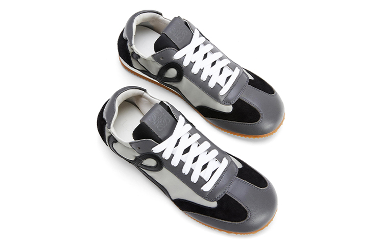 (W) LOEWE Leather Sneakers 'Silver-Black' 圖 4