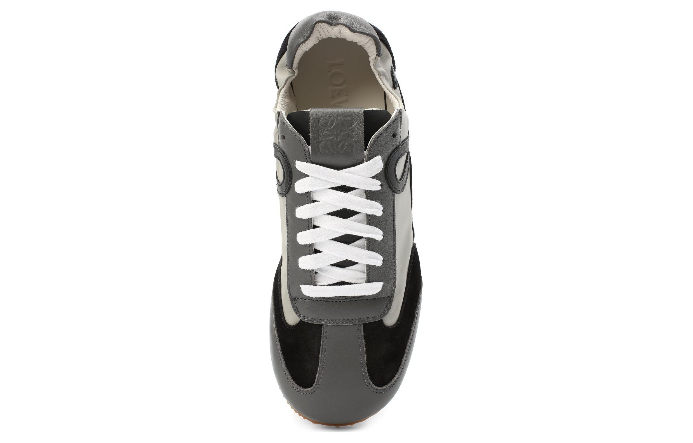 (W) LOEWE Leather Sneakers 'Silver-Black' 圖 5