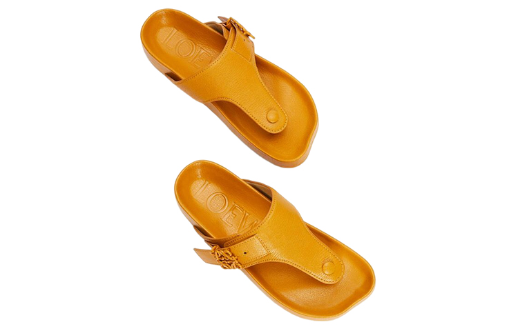 (W) LOEWE Leather Thong Sandal 'Yellow Fashion' 圖 3