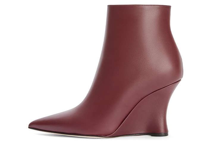 (Women) LOEWE Leather Wedge Ankle Boots 'Burgundy' L815286X07-7210