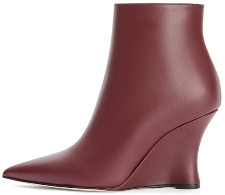 (Women) LOEWE Leather Wedge Ankle Boots 'Burgundy' L815286X07-7210 Buy (Women) LOEWE Leather Wedge Ankle Boots 'Burgundy' L815286X07-7210