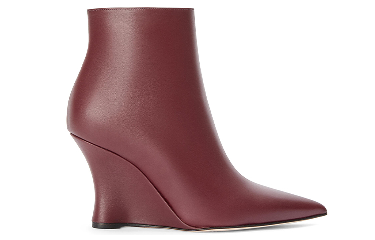 Order (Women) LOEWE Leather Wedge Ankle Boots 'Burgundy' L815286X07-7210