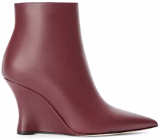 Order LOEWE 牛皮革坡跟短靴 女款 酒紅色