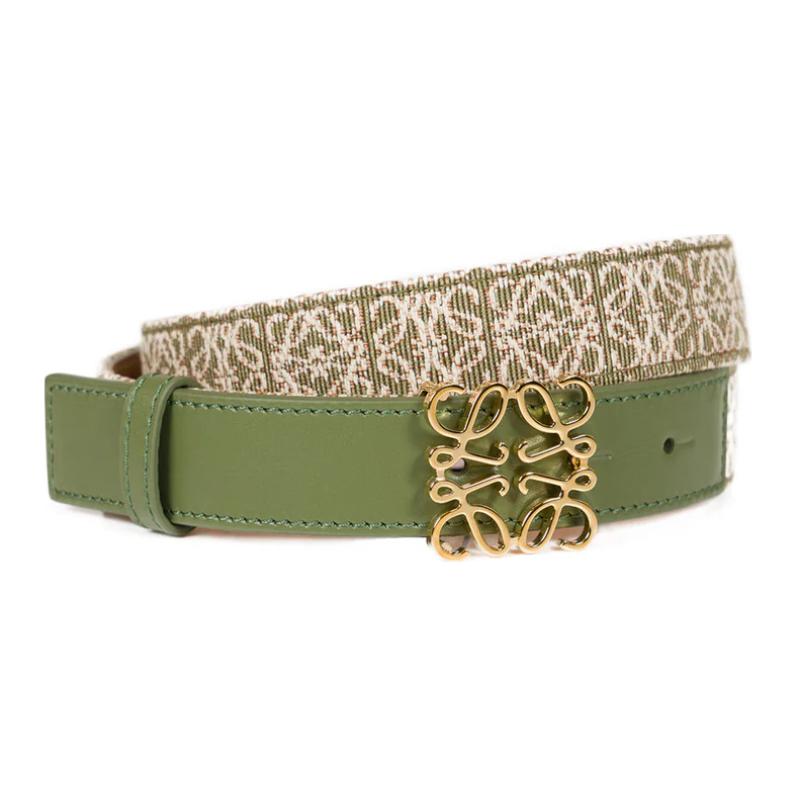 (Women) LOEWE Logo Brass Belt  Avocado Green. af43c376bd3057fce084736bcb4de
