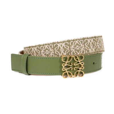 (Women) LOEWE Logo Brass Belt Avocado Green. af43c376bd3057fce084736bcb4de