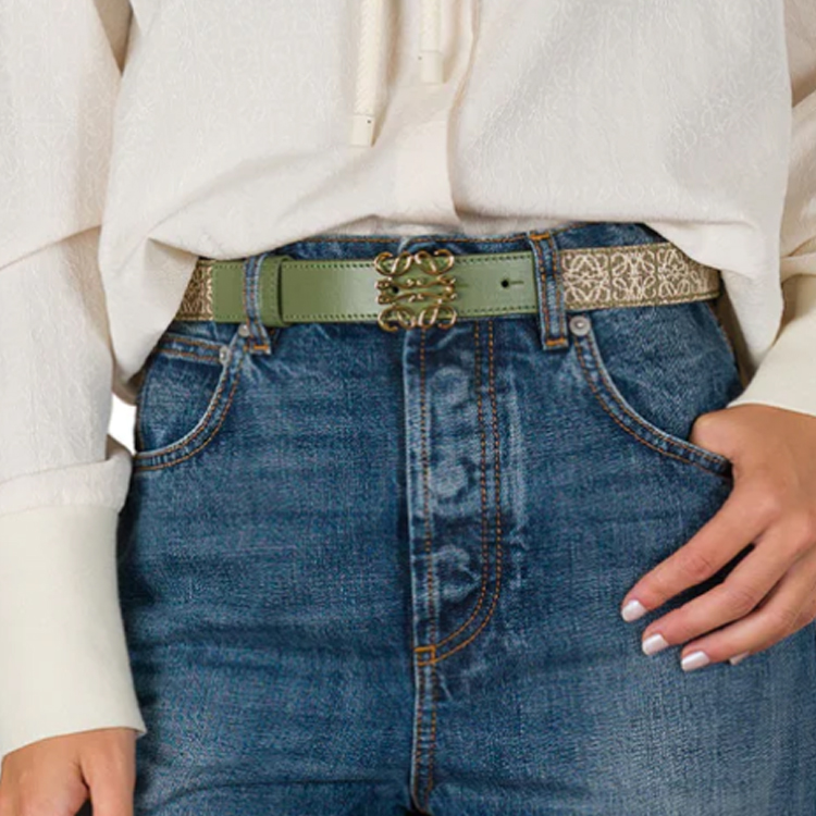 Lookbook (Women) LOEWE Logo Brass Belt  Avocado Green. af43c376bd3057fce084736bcb4de