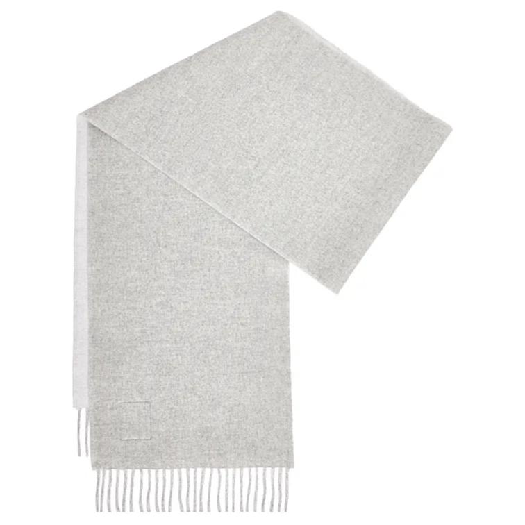 (Women) LOEWE Logo Knit Cashmere Scarf Women White/Light Gray. F811251X06 圖 3