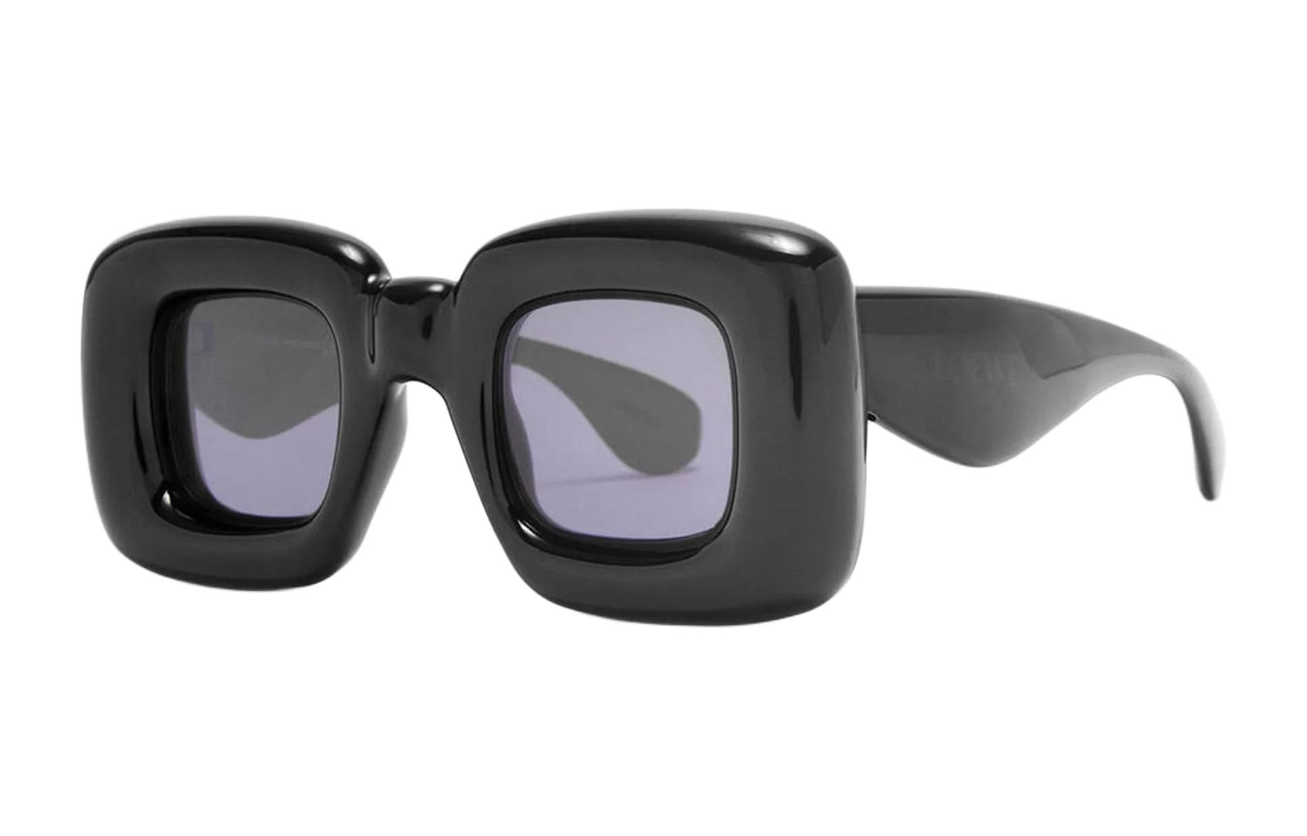 (Women) LOEWE Logo Nylon Irregular Shaped  Sunglasses - Black LW40098I01A