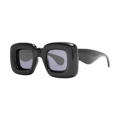 (Women) LOEWE Logo Nylon Irregular Shaped Sunglasses - Black LW40098I01A