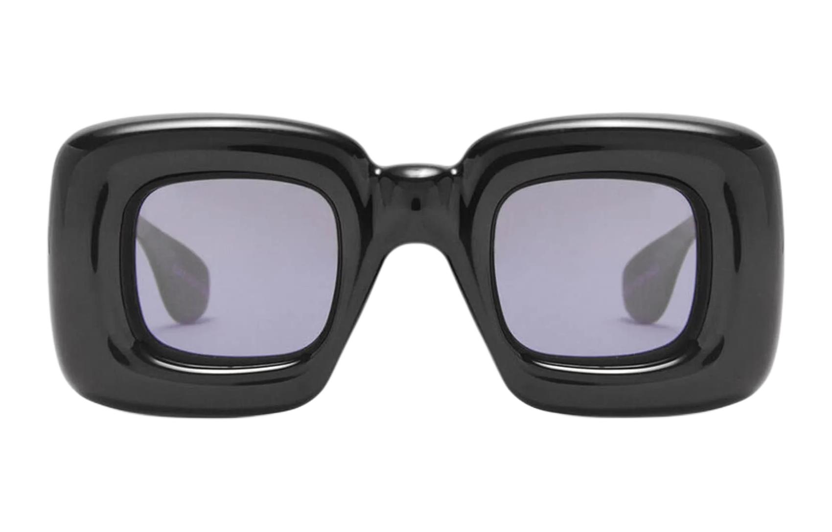 Lookbook (W) LOEWE 标志尼龙不规则形太阳镜 - 黑色 LW40098I01A