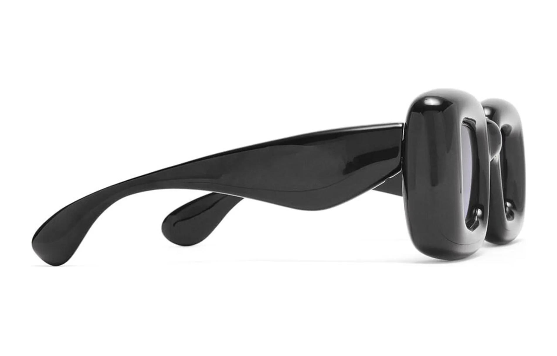 Shop (W) LOEWE 标志尼龙不规则形太阳镜 - 黑色 LW40098I01A