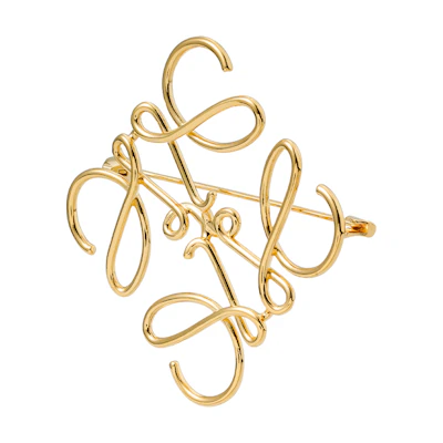(Women) LOEWE Logo Pattern Brass Brooch for Women Gold 111.25.020-8130