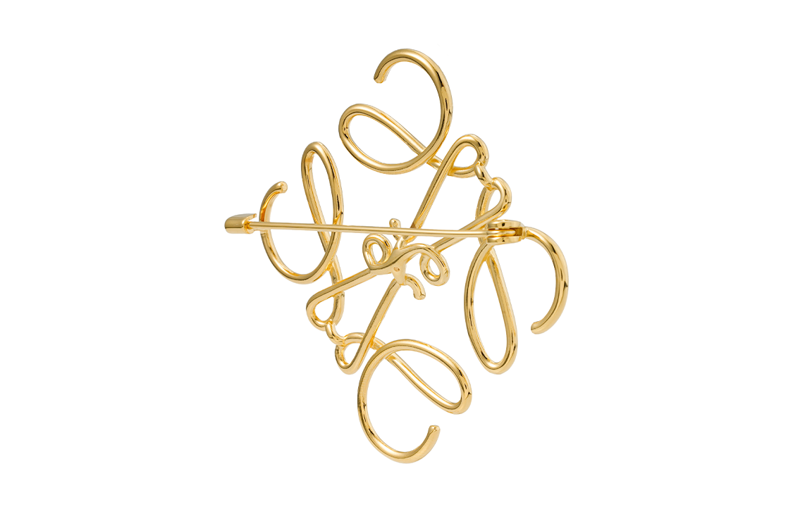 (Women) LOEWE Logo Pattern Brass Brooch for Women Gold 111.25.020-8130 圖 4