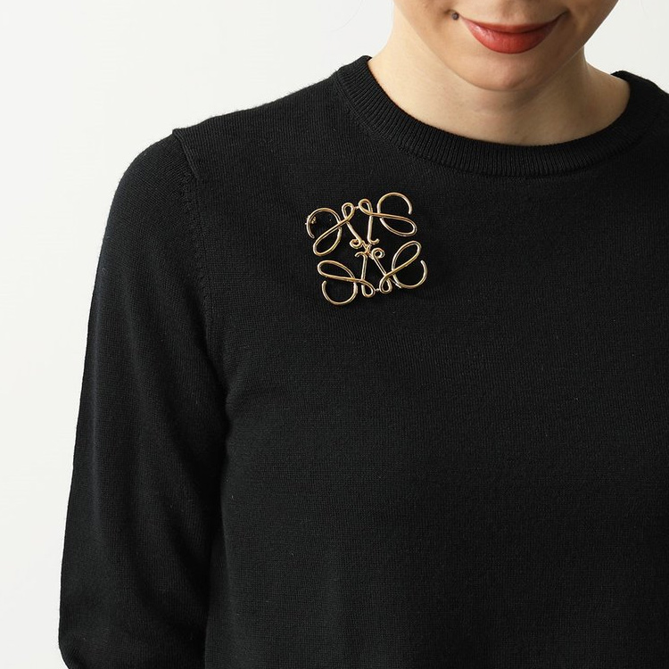 (Women) LOEWE Logo Pattern Brass Brooch for Women Gold 111.25.020-8130 圖 5