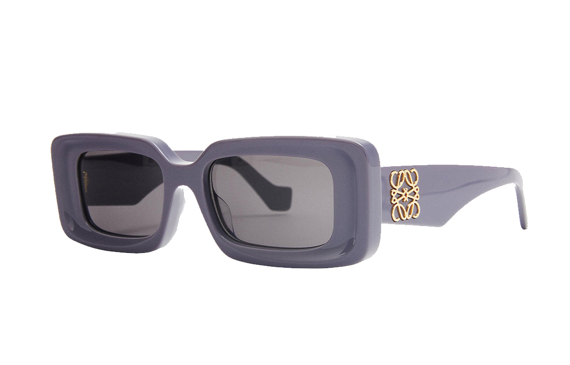 Order (W) LOEWE标志图案不规则醋酸紫色太阳镜 LW40101I81A