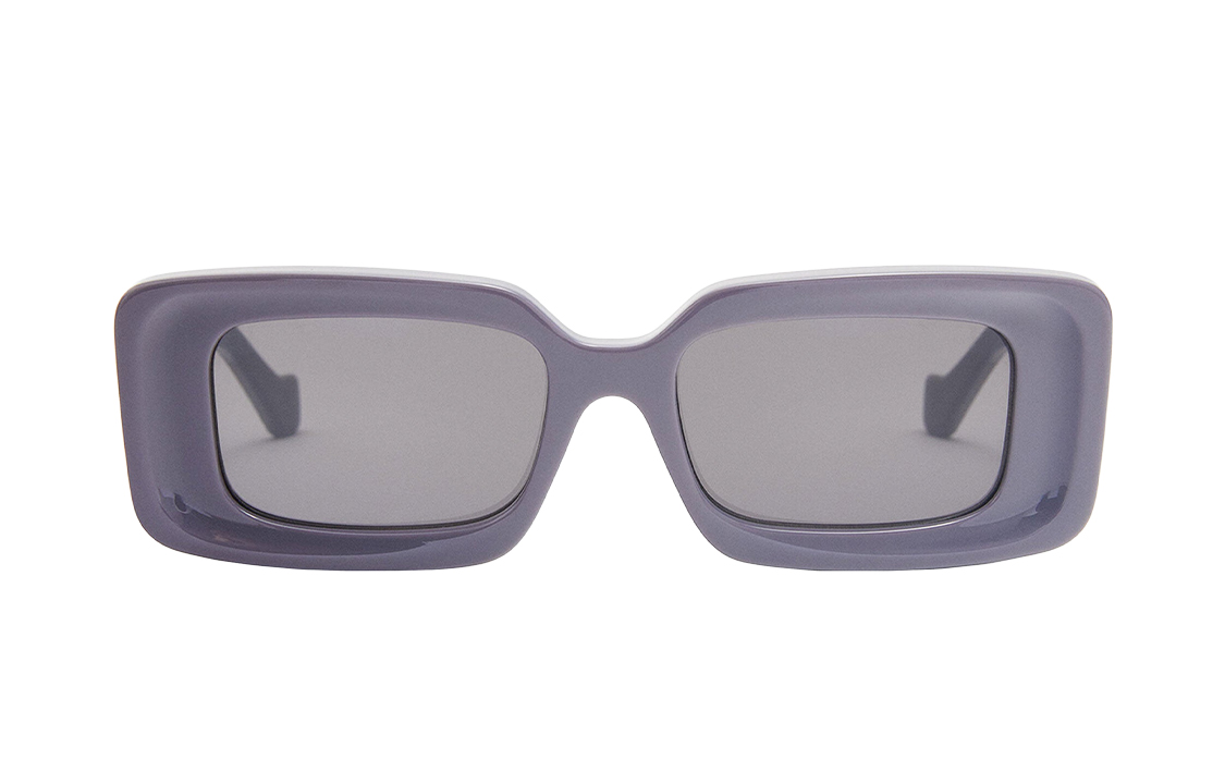 Shop (W) LOEWE标志图案不规则醋酸紫色太阳镜 LW40101I81A