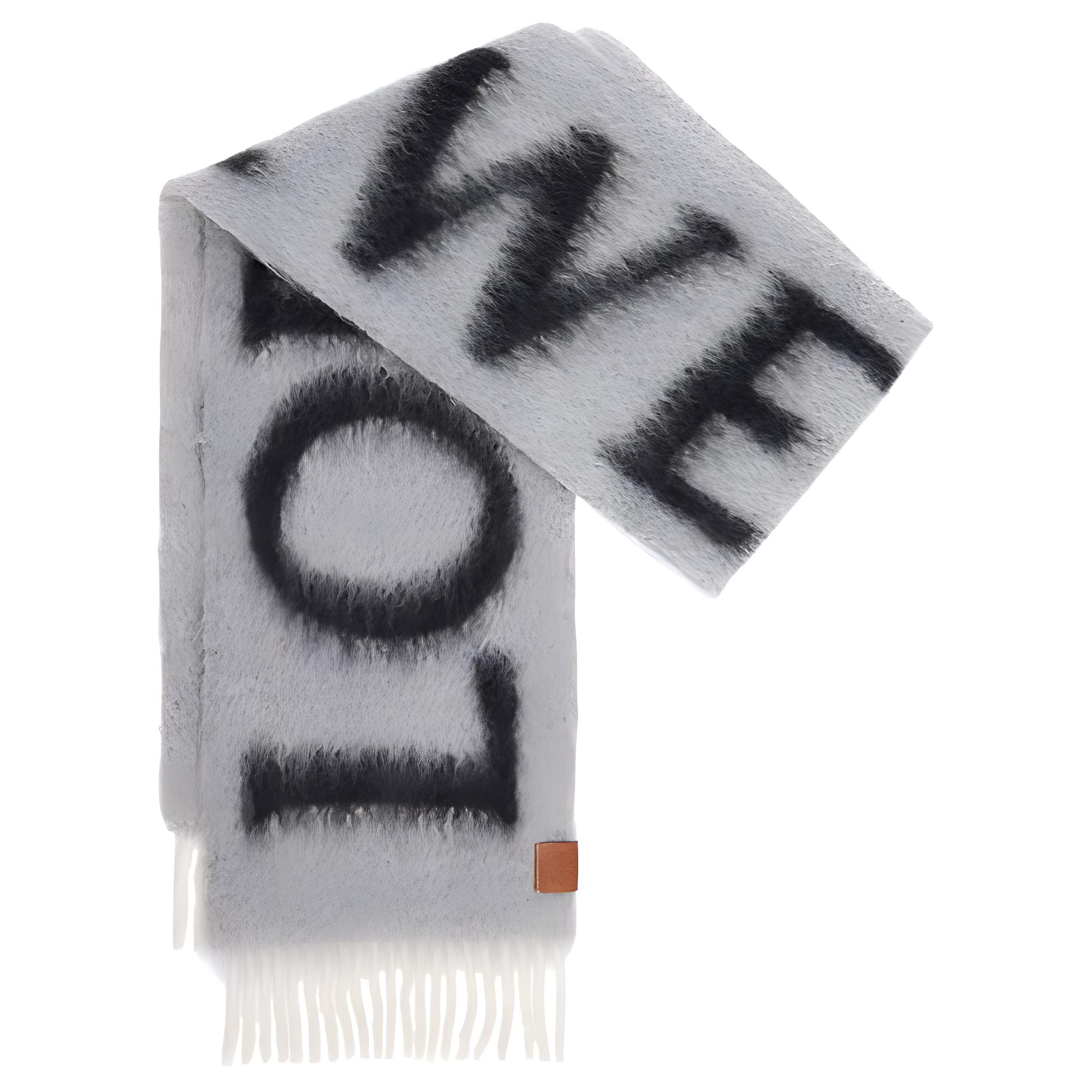 (Women) LOEWE Logo Wool Scarf Women’s - Gray F811257X03AW24