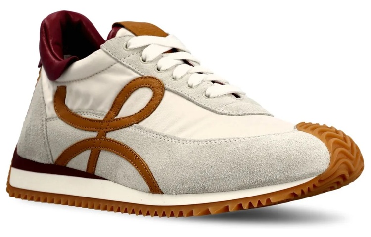 (W) LOEWE Low-Top Sneaker 'White Grey Brown' 圖 2